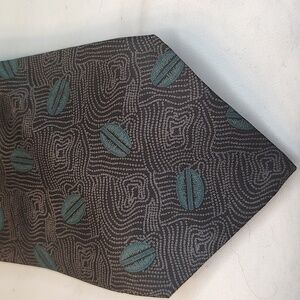 🎉Giorgio Armani - Vintage silk tie - abstract teal & gray print - Made in…